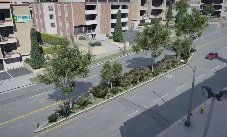 Road Vegetation around Map